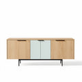 Wooden sideboard with sliding doors and metal legs 150 x 40 x 70cm