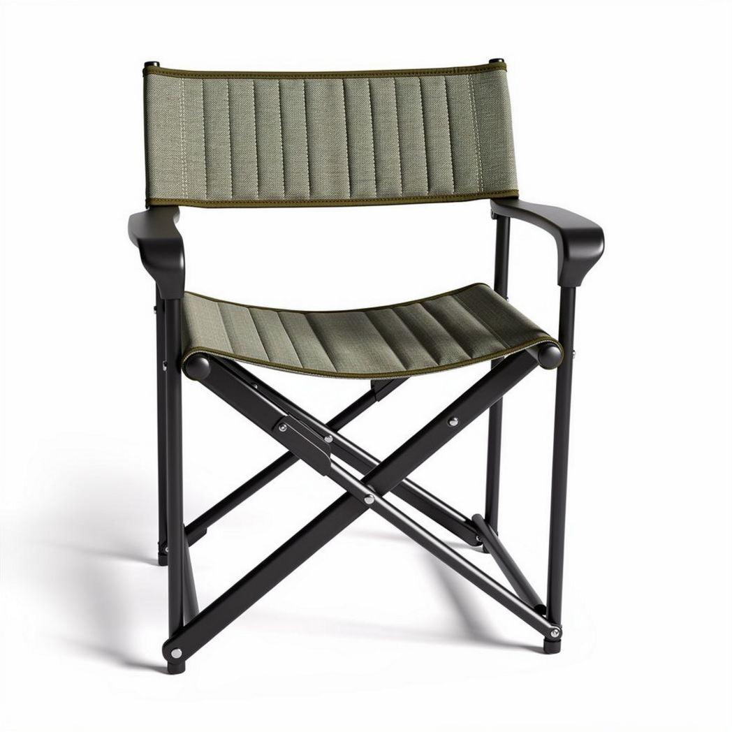 Folding director chair with durable canvas seat and backrest in green 70 x 50 x 80cm