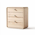 Wooden nightstand with three drawers for bedroom storage 50 x 40 x 70cm