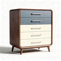 Wooden chest of drawers with four storage compartments in grey and cream 60 x 40 x 80cm