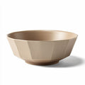 Ceramic bowl for serving food 20 x 20 x 8cm beige color ribbed design