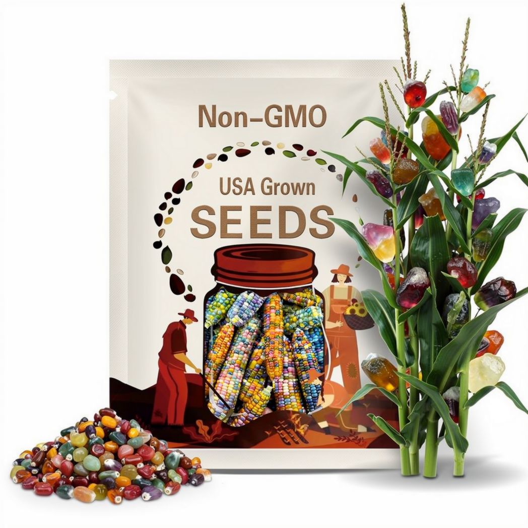 Glass Gem Corn Seeds – Heirloom Vegetable, Open Pollinated & Non-GMO, Colorful Ornamental Corn | 30 Seeds
