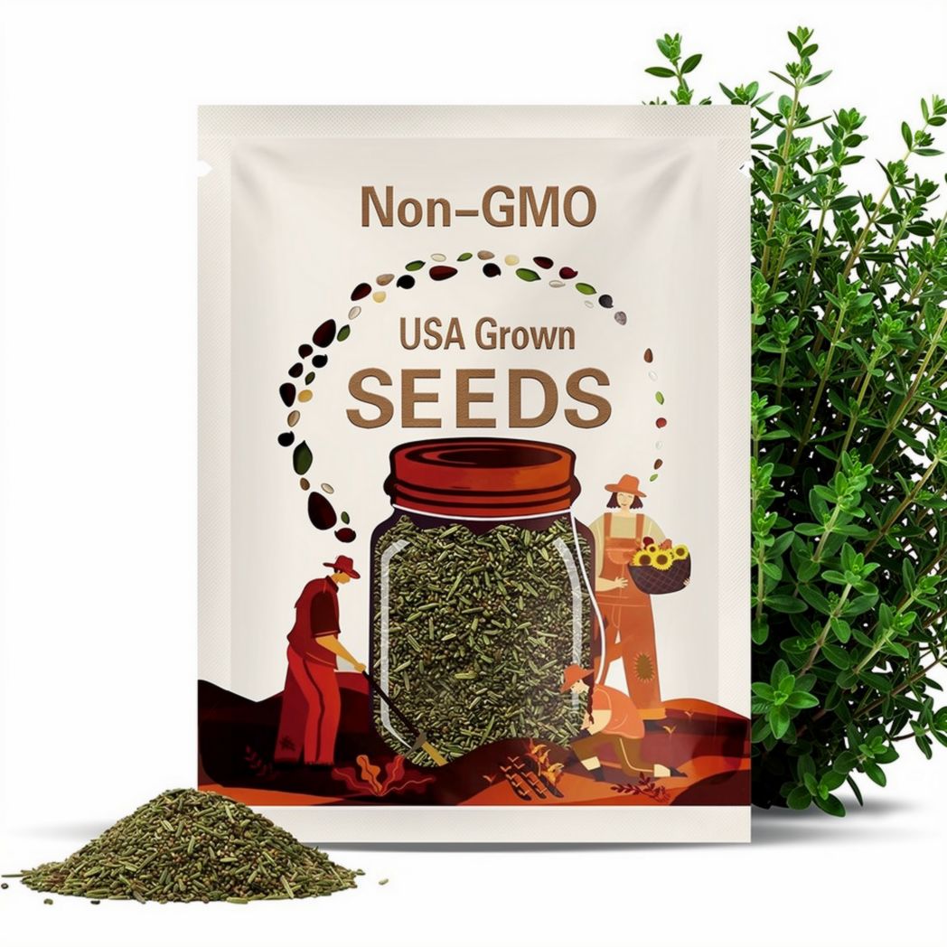 French Thyme Seeds - Heirloom Seeds, Medicinal Herb, Culinary Herb, Summer Thyme, Kitchen Herb, Vulgaris, Open Pollinated, Non-GMO