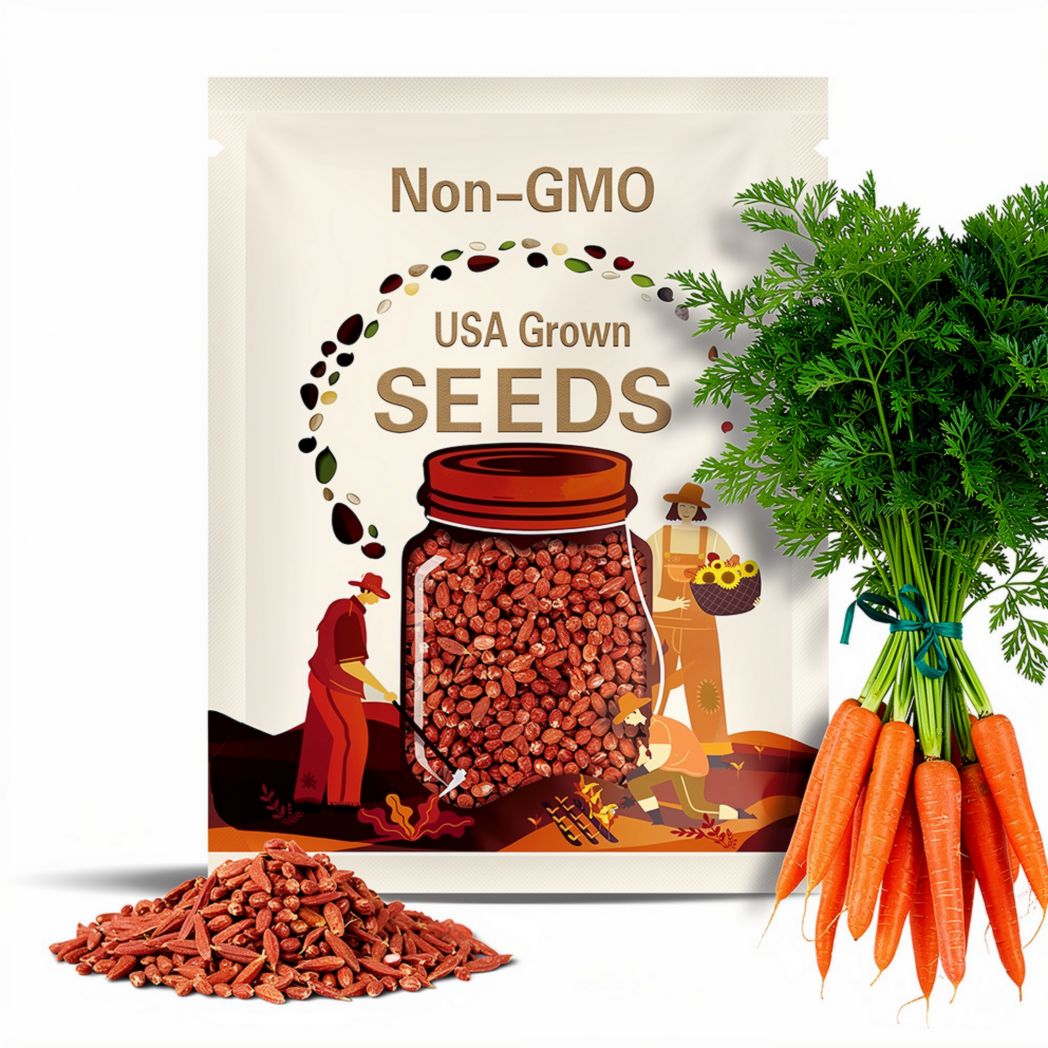 Scarlet Nantes Carrot Seeds – Heirloom Classic Orange Carrot, Open Pollinated & Non‑GMO, Sweet Garden Favorite | 250 Seeds