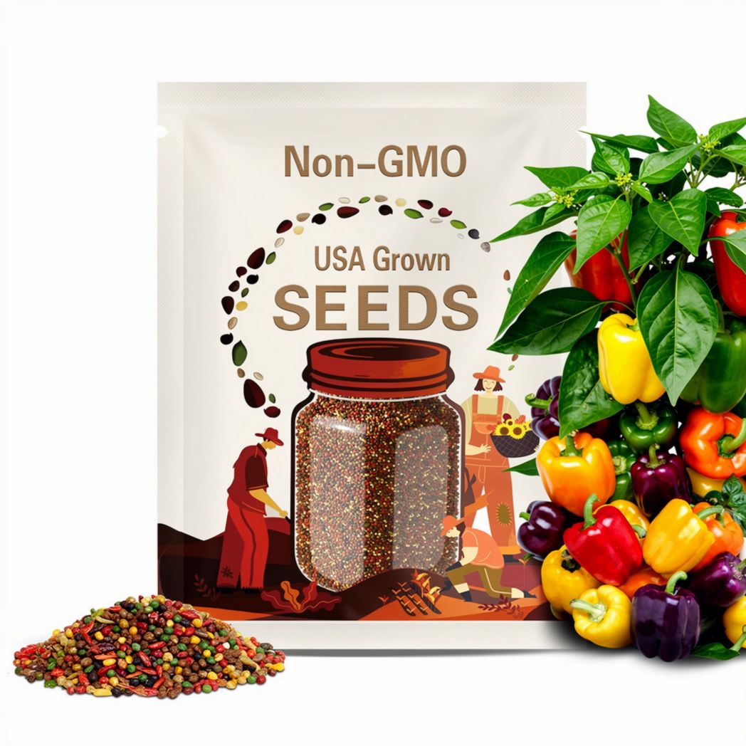 Pepper, Rainbow Sweet Bell | 25 Seeds | Heirloom | Non-GMO | Capscium annuum