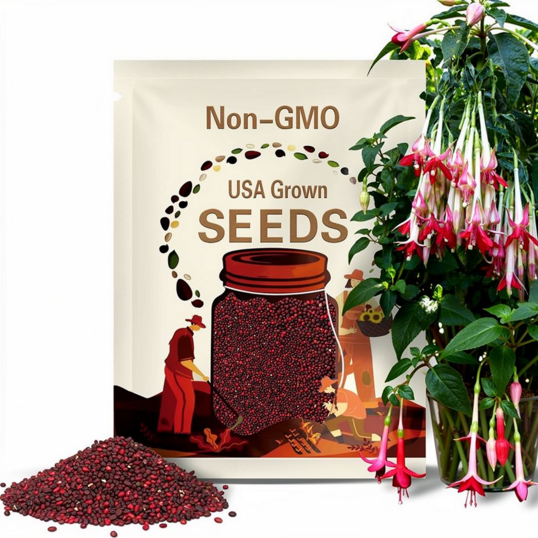 25/100/200 Fuchsia Red/White Bicolored Flower Seeds*Fuchsia boliviana Alba*4-6 in/10-15cm Flowers in groups of 12 or more*Shade Garden Plant