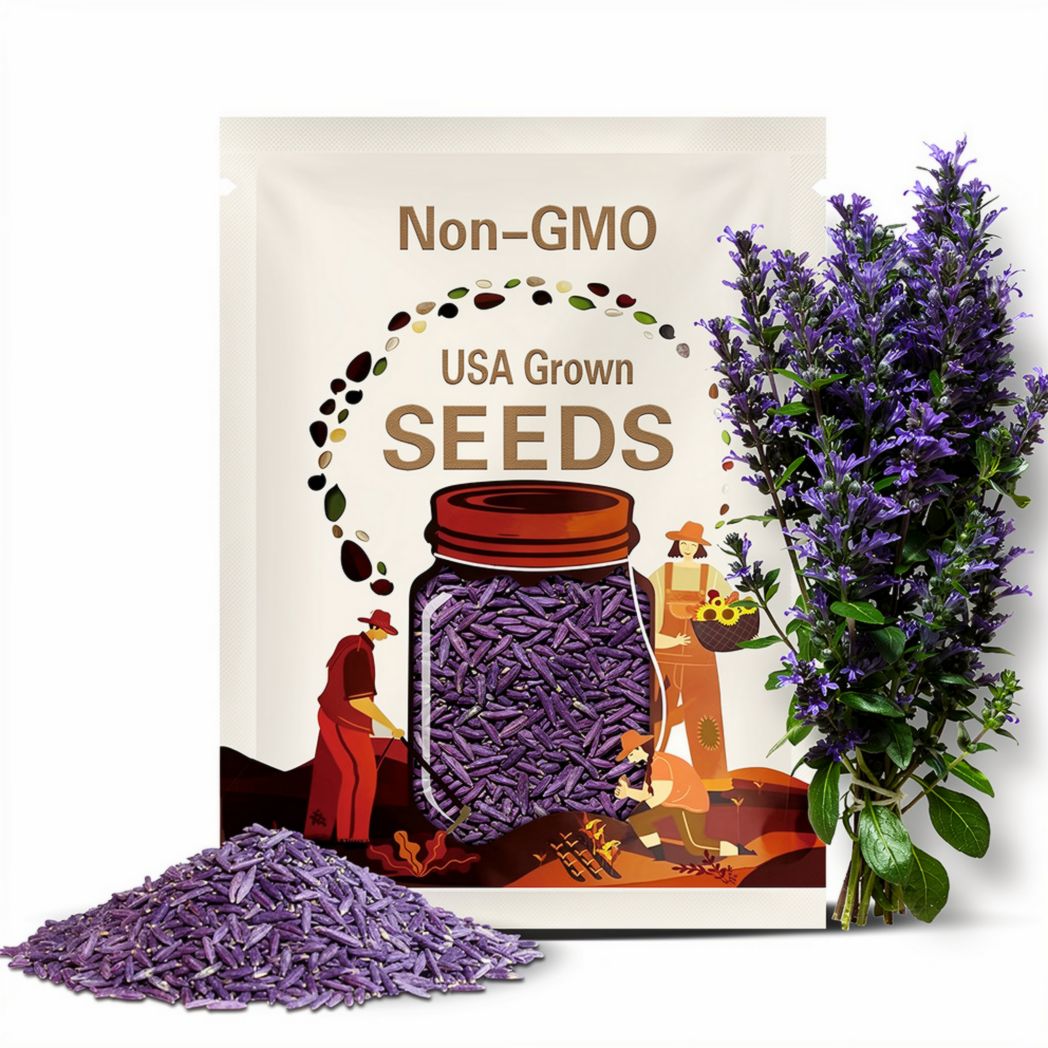200 Purple Krishna Tulsi HOLY BASIL Ocimum Sanctum Tenuiflorum Herb Flower Seeds