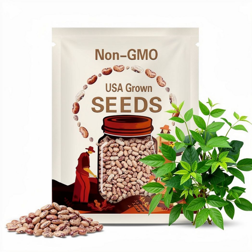 Pinto Bean Seeds - Heirloom Seeds, Runner Bean Seeds, Refried Beans, Soup Bean, Open Pollinated, Untreated, Non-GMO