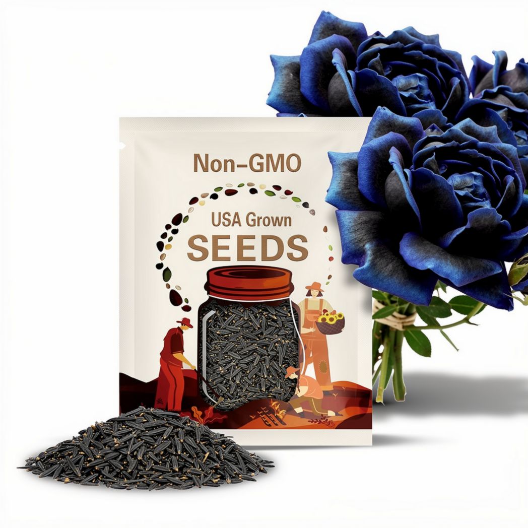USA-Seller Midnight Blue Rose Black and Blue Petals 50Pcs seeds (#2756)