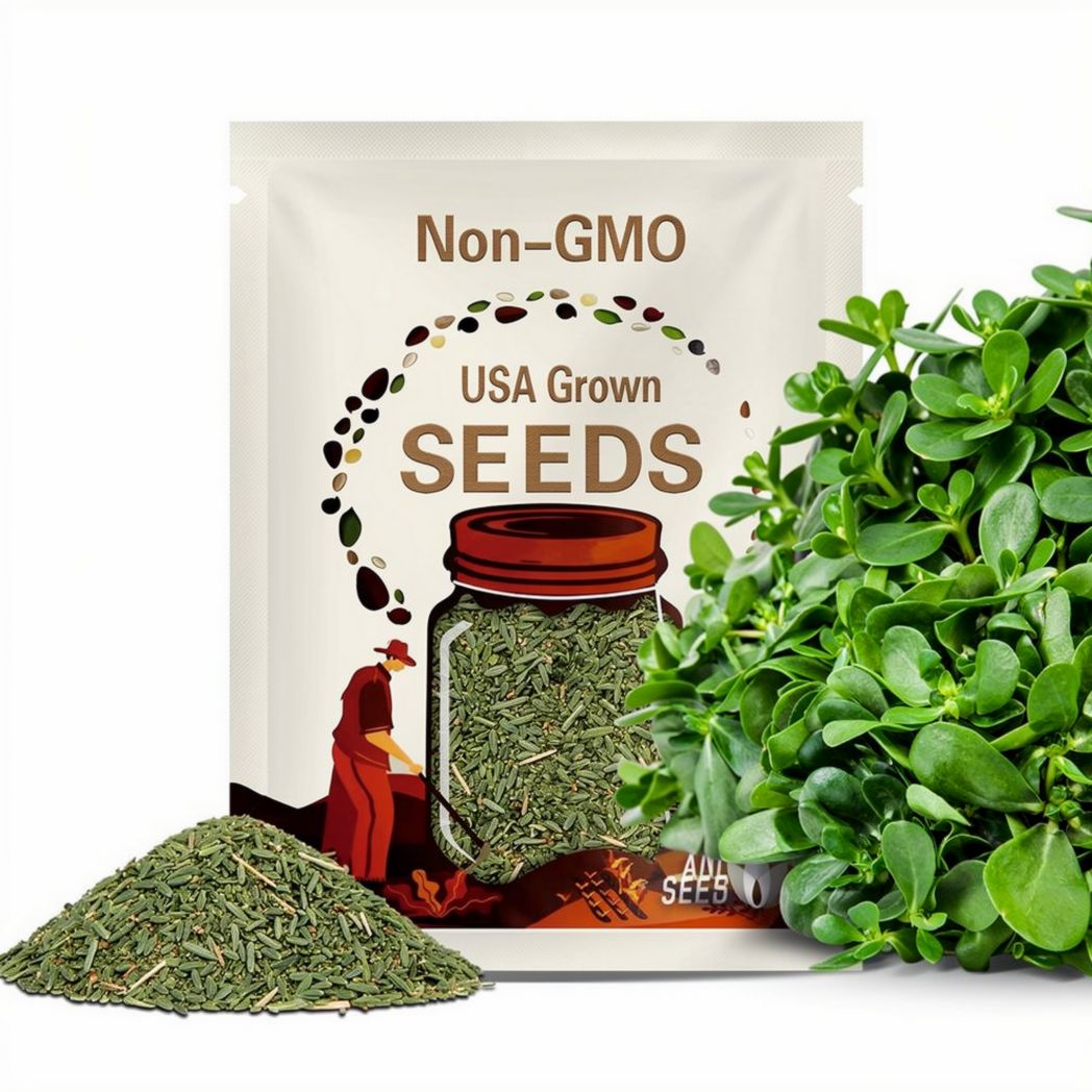 Purslane Herb Seeds - Heirloom Seeds, Edible Ground Cover, Medicinal & Culinary Herb, Succulent, Fresh Salad Green, Open Pollinated, Non-GMO