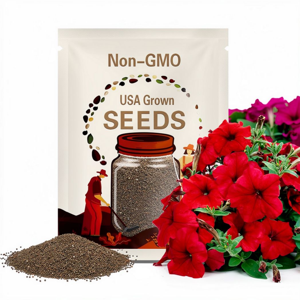 Petunia Multiflora Seeds - Red Petunia Flower Seed - 250 Seeds