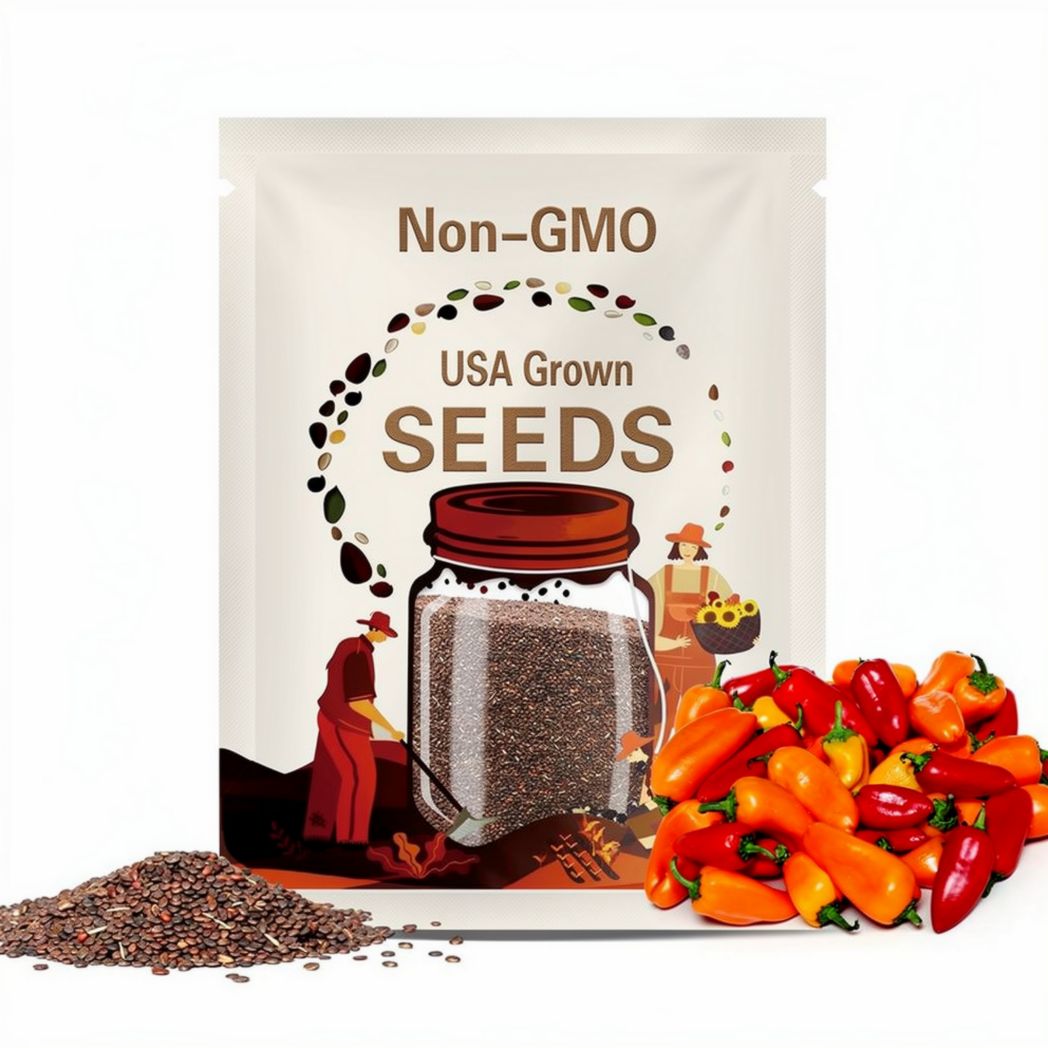 Healthy Russian, Sweet Pepper, Organic Heirloom Garden Seeds - Non-GMO, Open Pollinated Vegetable Seed Packets for Container Gardening