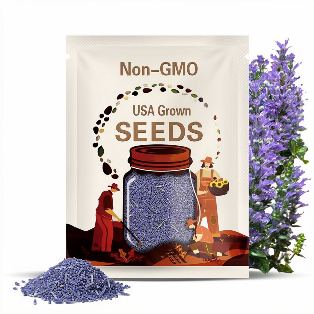 BLUE SAGE Seeds *Free Shipping!* Fresh & Organic Salvia farinacea Seeds, Purple Outdoor Flower Seeds Bulk | Mealy Sage Herb