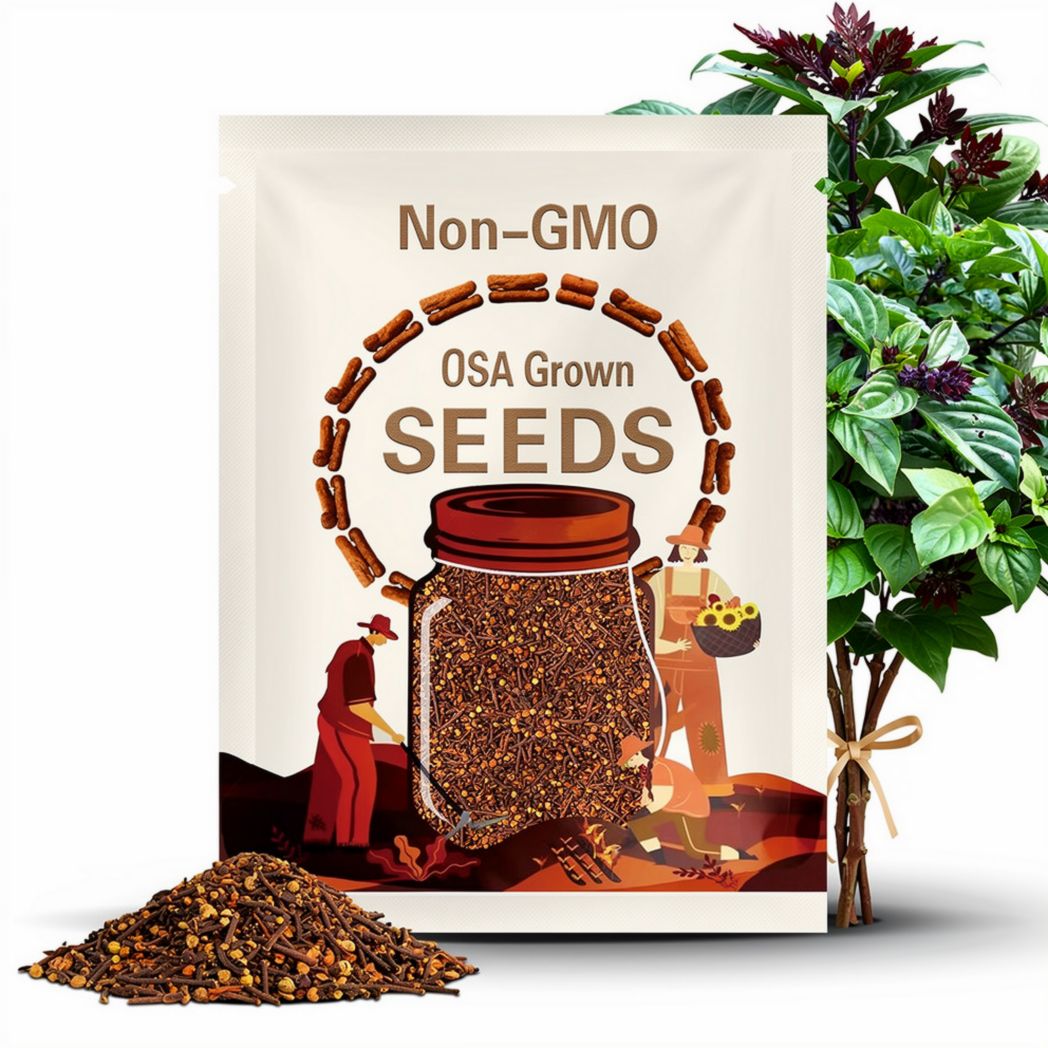 10,500 Cinnamon Basil Seeds | Heirloom, Non-GMO, Rare Herb Seed Packet, Container Gardening, Herb Garden, Basil Plant Seed, Ocimum basilicum